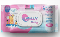 Бебешки влажни кърпички Nilly Baby с капак, 90 броя