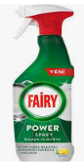 Обезмаслител спрей за съдове и кухня Fairy Power Spray Лимон, 375 мл